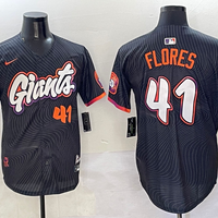 Men's San Francisco Giants Wilmer Flores #41 Black 2025 City Connect Limited Player Jersey1