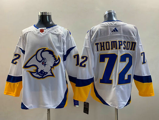 Men's Buffalo Sabres Tage Thompson #72 White Replica Jersey1