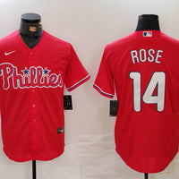 Men's Philadelphia Phillies Pete Rose #14 Red Limited Player Jersey1