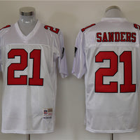 Men's Atlanta Falcons Deion Sanders Mitchell & Ness White Legacy Replica Jersey1