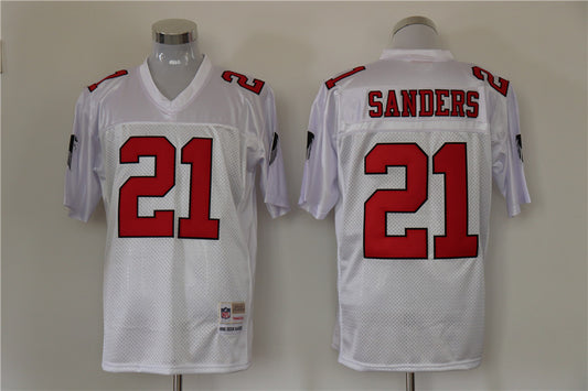 Men's Atlanta Falcons Deion Sanders Mitchell & Ness White Legacy Replica Jersey1