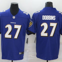 Men's Baltimore Ravens J.K. Dobbins #27 Purple Game Jersey1