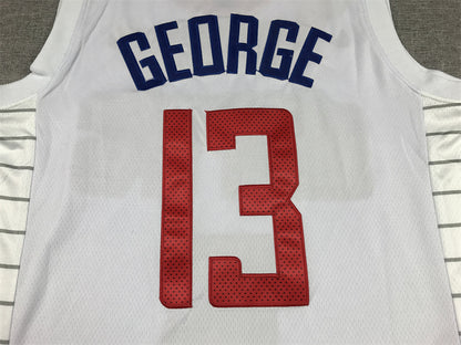 Men's LA Clippers Paul George #13 White 2022/23 Swingman Jersey1