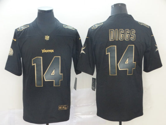 Men's Minnesota Vikings Stefon Diggs #14 Black Player Game Jersey1