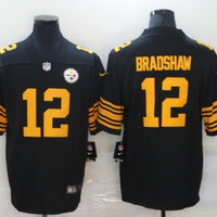 Men's Pittsburgh Steelers Terry Bradshaw #12 Black Alternate Legend Jersey1