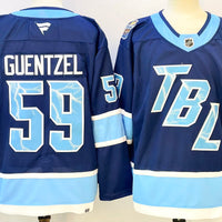 Men's Tampa Bay Lightning Jake Guentzel #59 Blue Premium Player Jersey