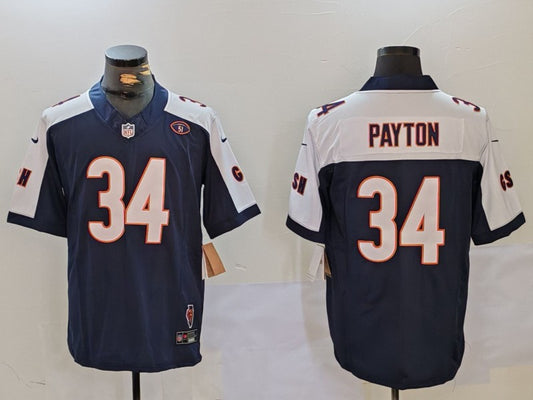 Men's Chicago Bears Walter Payton #34 Navy Player Game Jersey1