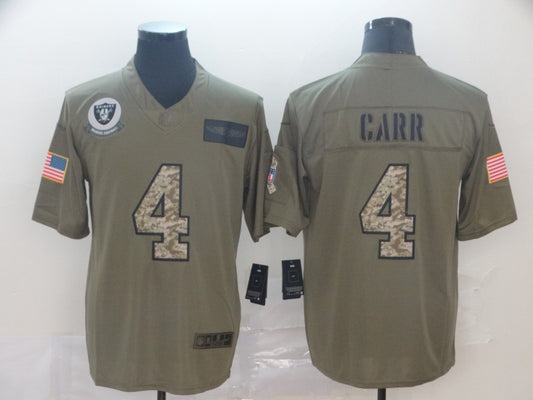 Men's Las Vegas Raiders Derek Carr #4 Brown Alternate Game Jersey1