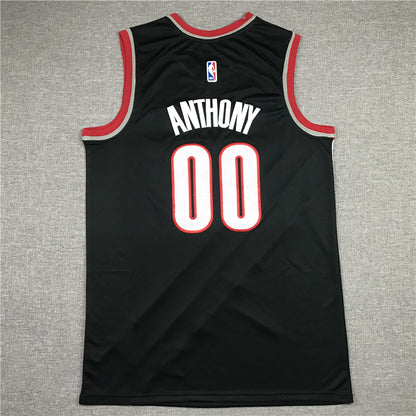 Men's Portland Trail Blazers Carmelo Anthony #00 Black Swingman Fashion Jersey1
