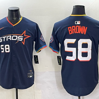 Men's Houston Astros Hunter Brown #58 Navy 2025 City Connect Limited Player Jersey