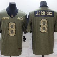Men's Baltimore Ravens Lamar Jackson #8 Brown Game Player Jersey1