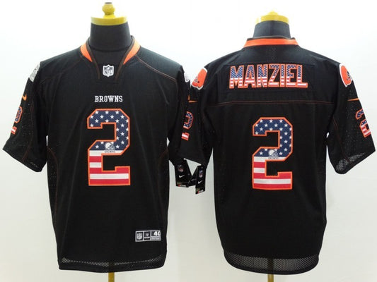 Men's Cleveland Browns Johnny Manziel #2 Black Game Jersey1