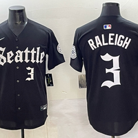 Men's Seattle Mariners Cal Raleigh #3 Black Replica Team Jersey