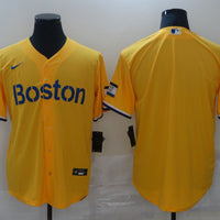 Men's Boston Red Sox Gold City Connect Replica Blank Jersey1