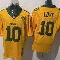 Men's Green Bay Packers Jordan Love #10 Yelloe Fashion Game Jersey