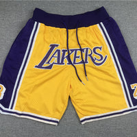 Men's Los Angeles Lakers #8/24 Yellow Basketball Shorts1