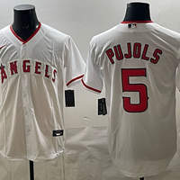 Men's Los Angeles Angels Albert Pujols #5 White Home Retired Player Replica Jersey