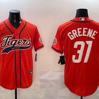 Men's Detroit Tigers Riley Greene #31 Orange Player Jersey1