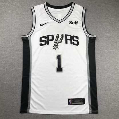 Men's San Antonio Spurs Victor Wembanyama #1 White 2022/23 Swingman Jersey1 - Association Edition