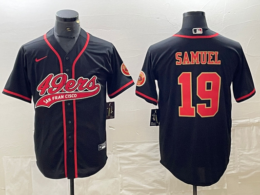 Men's San Francisco 49ers Deebo Samuel #19 Black Fashion Jersey1 Joint Edition