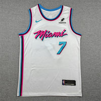 Men's Miami Heat Giannis Antetokounmpo #7 White Swingman Jersey - City Edition
