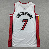 Men's Miami Heat Giannis Antetokounmpo #7 White Swingman Jersey - Association Edition