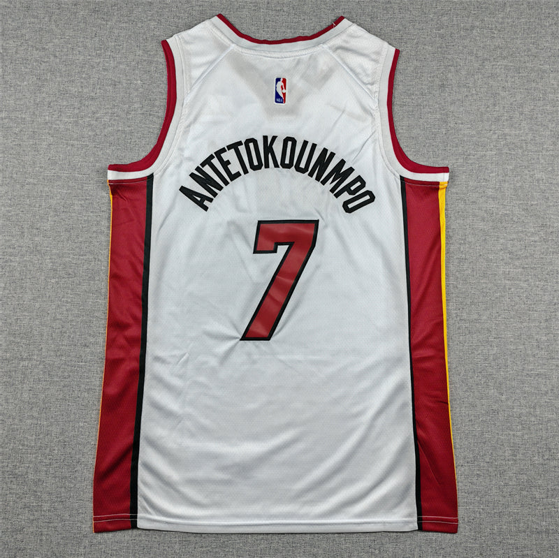 Men's Miami Heat Giannis Antetokounmpo #7 White Swingman Jersey - Association Edition