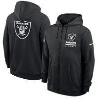 Men's Las Vegas Raiders Black Utility Player Sideline NFL Full-Zip Hoodie