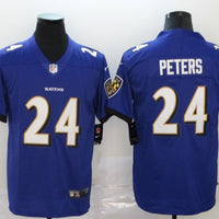 Men's Baltimore Ravens Marcus Peters #24 Purple Game Jersey1