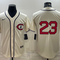 Men's Chicago Cubs Ryne Sandberg #23 Cream Player Name Jersey1
