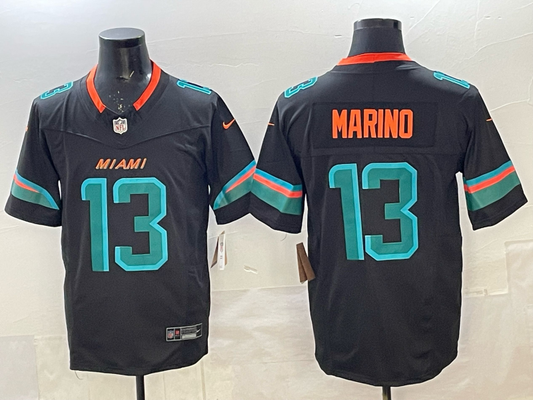 Men's Miami Dolphins Dan Marino #13 Pitch Blue 2025 Rivalries Collection Limited Jersey