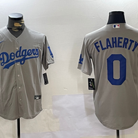 Men's Los Angeles Dodgers Jack Flaherty #0 Gray Replica Game Jersey1
