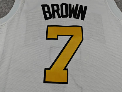 Men's Boston Celtics Jaylen Brown #7 White 2025/26 Swingman Jersey - City Edition