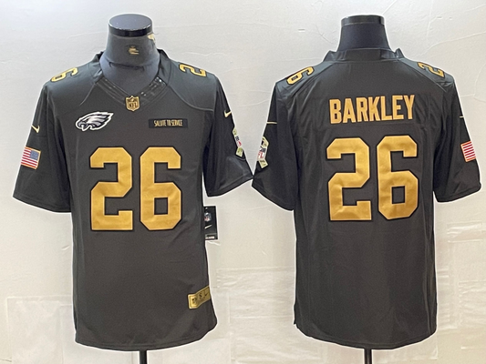 Men's Philadelphia Eagles Saquon Barkley #26 Black Player Jersey1