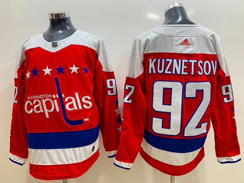 Men's Washington Capitals Evgeny Kuznetsov #92 Red Home Breakaway Jersey1