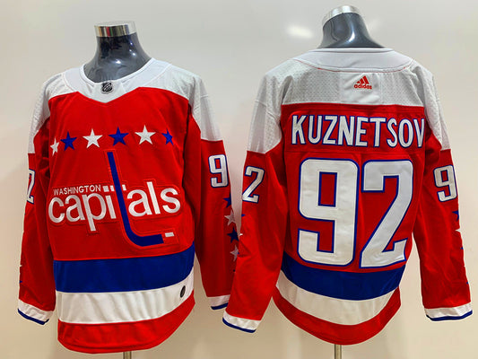 Men's Washington Capitals Evgeny Kuznetsov #92 Red Home Breakaway Jersey1