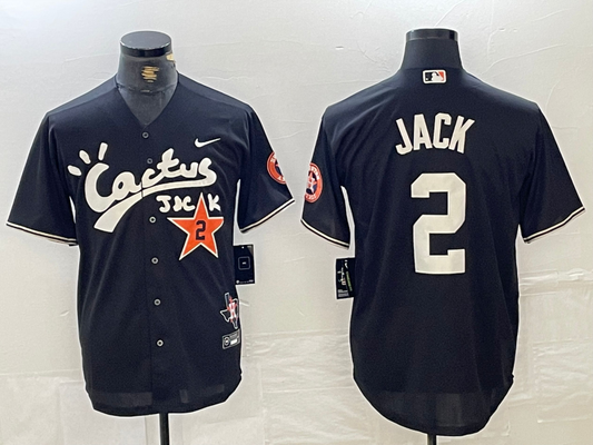 Men's Houston Astros #2 Black Limited Player Jersey1 Joint Edition
