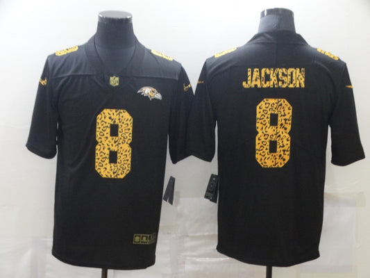 Men's Baltimore Ravens Lamar Jackson #8 Black Game Player Jersey1