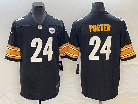 Men's Pittsburgh Steelers Joey Porter Jr. #24 Black Game Jersey1