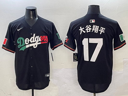 Men's Los Angeles Dodgers Shohei Ohtani Black Game Jersey1