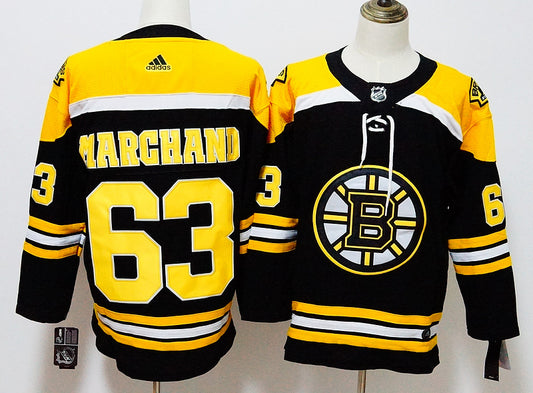 Men's Boston Bruins Brad Marchand #63 Black Replica Player Game Jersey1