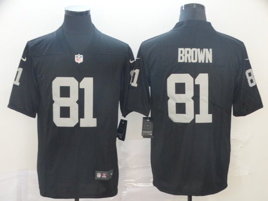 Men's Las Vegas Raiders Tim Brown #81 Black Game Player Jersey1