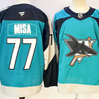 Men's San Jose Sharks Michael Misa #77 Teal Breakaway Player Jersey