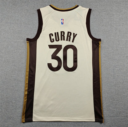 Men's Golden State Warriors Stephen Curry #30 Tan 2025/26 Swingman Jersey - City Edition