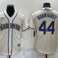 Men's Seattle Mariners Julio Rodriguez #44 Beige Replica Baseball Jersey1