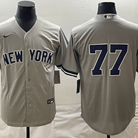 Men's New York Yankees Clint Frazier #77 Gray Replica Player Name Jersey1