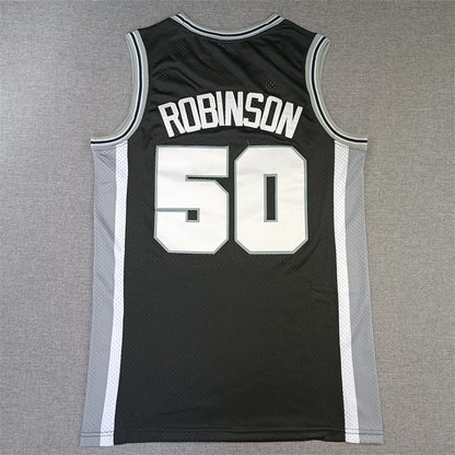 Men's San Antonio Spurs David Robinson Black Big & Tall Hardwood Classics Jersey1