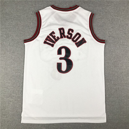 Men's Philadelphia 76ers Allen Iverson #3 White Swingman Jersey1