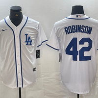 Men's Los Angeles Dodgers Jackie Robinson #42 White Limited Player Jersey1