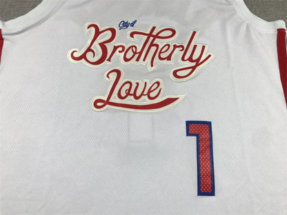 Men's Philadelphia 76ers James Harden #1 White 2022/23 Swingman Jersey1 - City Edition